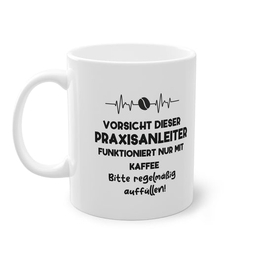 Praxisanleiter Tasse – EKG & Kaffeebohne | Personalisiert