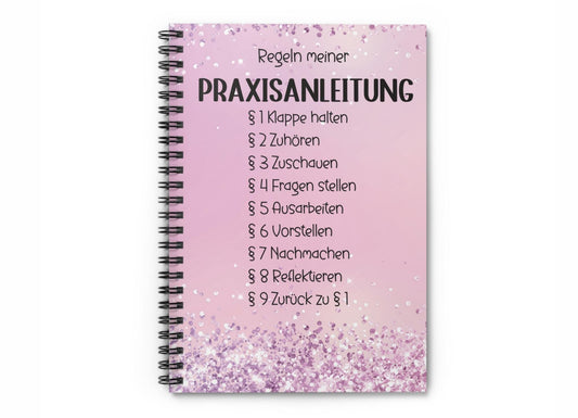 Spiral Notizbuch für Praxisanleiter und Pflegekräfte, robustes 350gsm Cover, 118 linierte Seiten, 6x8 Zoll