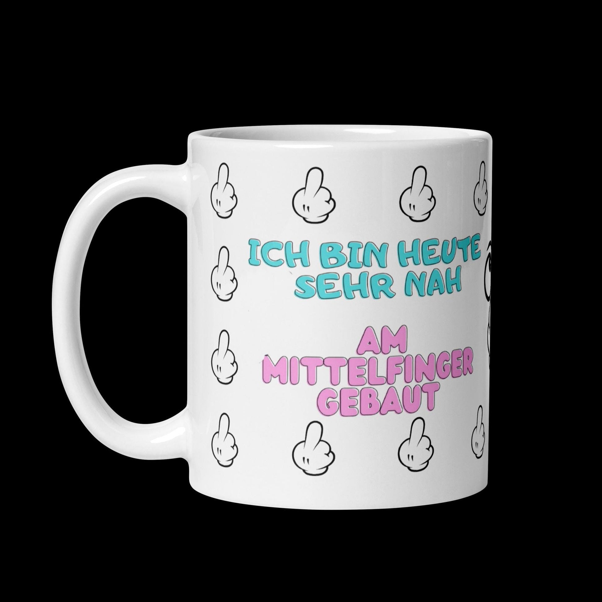 Ich bin heute sehr nah am Mittelfingergebaut - Kaffeetasse Büro | Weiß 350ml |Geschenkidee für Praxisanleiter & Krankenschwester