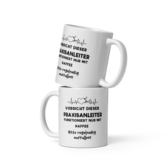Personalisierte Praxisanleiter-Tasse | EKG & Stethoskop | Geschenk für Praxisanleiter | 330 ml, Spülmaschinenfest