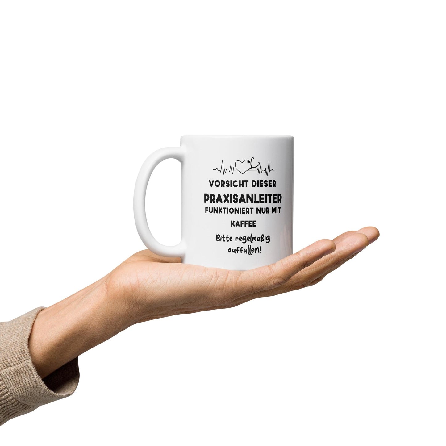 Personalisierte Praxisanleiter-Tasse | EKG & Stethoskop | Geschenk für Praxisanleiter | 330 ml, Spülmaschinenfest – Tasse. Handgefertigte, personalisierte Produkte von kreativ-multifaktur.com – Kreative Geschenkideen.