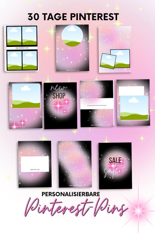 🌟 Pinterest Pin Vorlagen – 30 Canva Templates | Digital Download