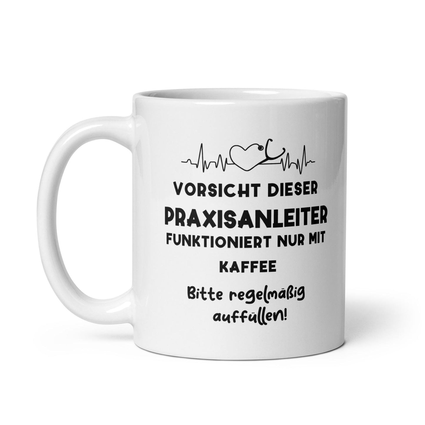Personalisierte Praxisanleiter-Tasse | EKG & Stethoskop | Geschenk für Praxisanleiter | 330 ml, Spülmaschinenfest – Tasse. Handgefertigte, personalisierte Produkte von kreativ-multifaktur.com – Kreative Geschenkideen.