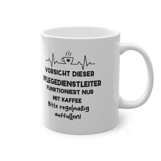 Personalisierbare Pflegedienstleiter Tasse | Cheftasse | Bürotasse | Kollegen Geschenk | Dieser PDL funktioniert nur mit Kaffee |
