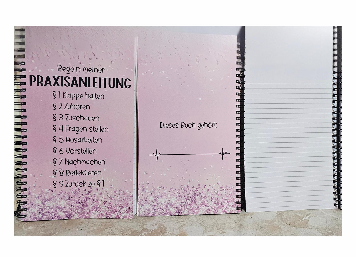 Spiral Notizbuch für Praxisanleiter – 118 Seiten, 6x8 Zoll  | Geschenkidee für Praxisanleiter – Notizbuch. Handgefertigte, personalisierte Produkte von kreativ-multifaktur.com – Kreative Geschenkideen.