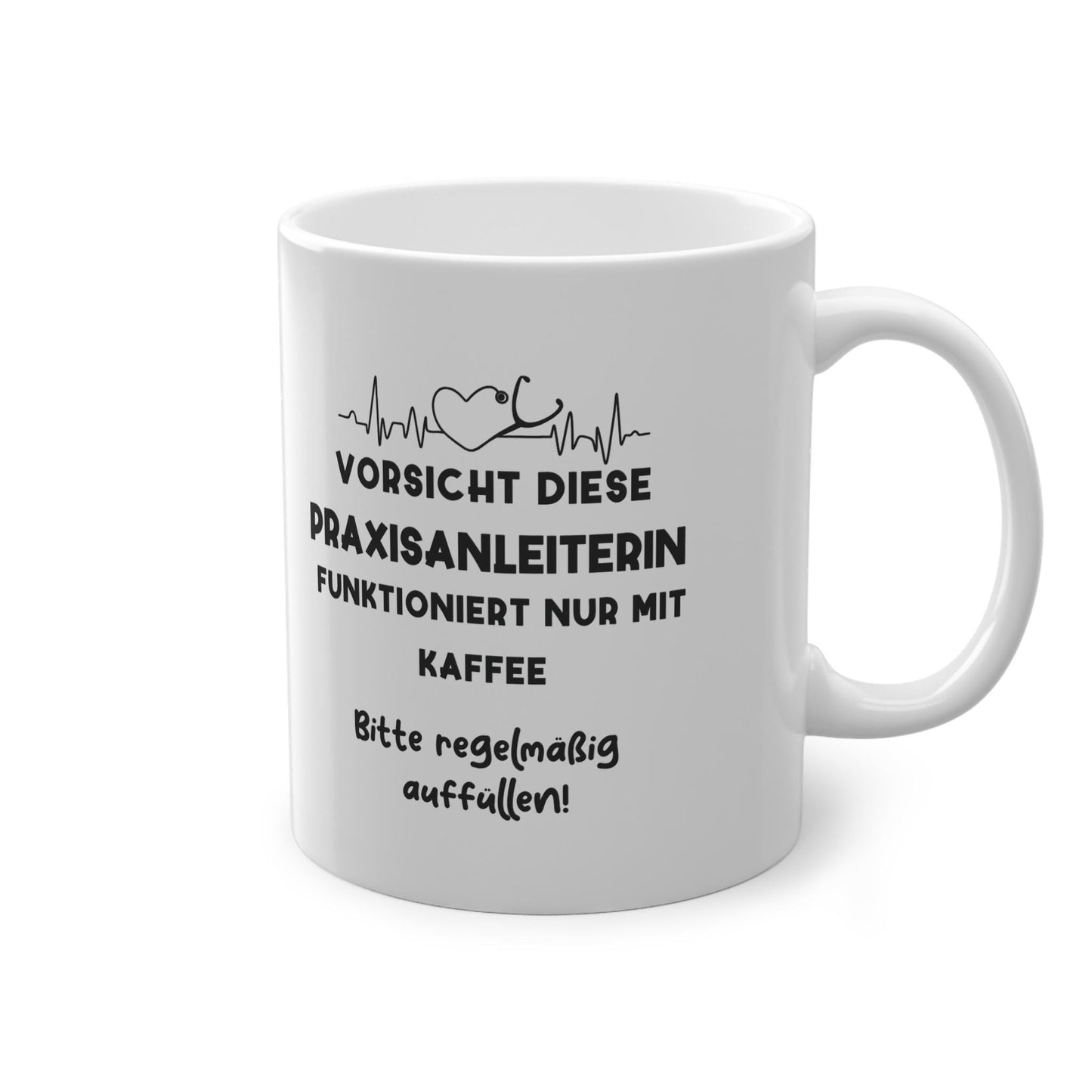 Personalisierbare Praxisanleiterin-Tasse | Diese Praxisanleiterin funktioniert nur mit Kaffee | Geschenk Praxisanleiterin – Tasse. Handgefertigte, personalisierte Produkte von kreativ-multifaktur.com – Kreative Geschenkideen.