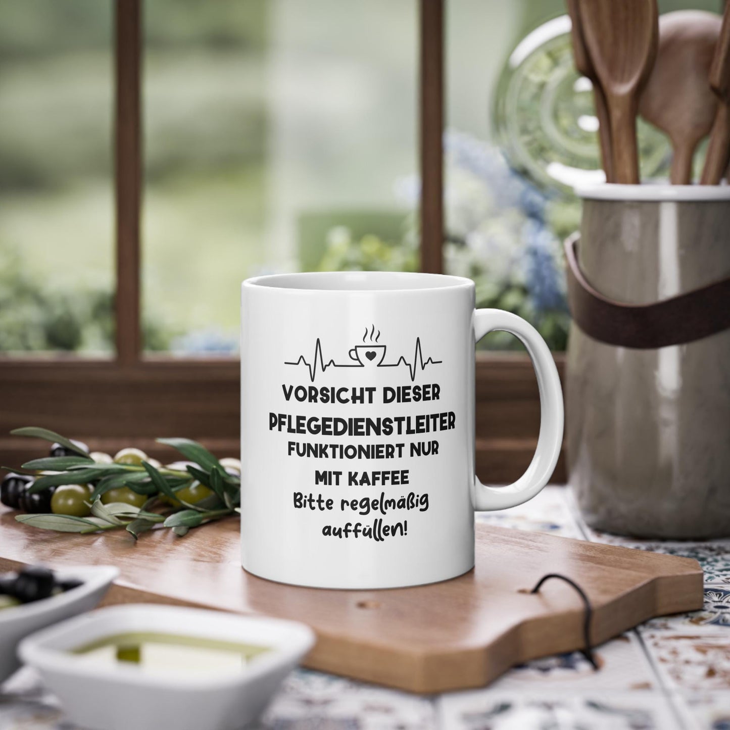 Personalisierbare Pflegedienstleiter Tasse | Cheftasse | Bürotasse | Kollegen Geschenk | Dieser PDL funktioniert nur mit Kaffee | – . Handgefertigte, personalisierte Produkte von kreativ-multifaktur.com – Kreative Geschenkideen.
