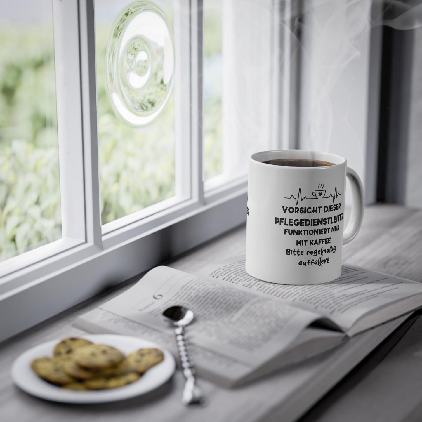 Personalisierbare Pflegedienstleiter Tasse | Cheftasse | Bürotasse | Kollegen Geschenk | Dieser PDL funktioniert nur mit Kaffee | – . Handgefertigte, personalisierte Produkte von kreativ-multifaktur.com – Kreative Geschenkideen.